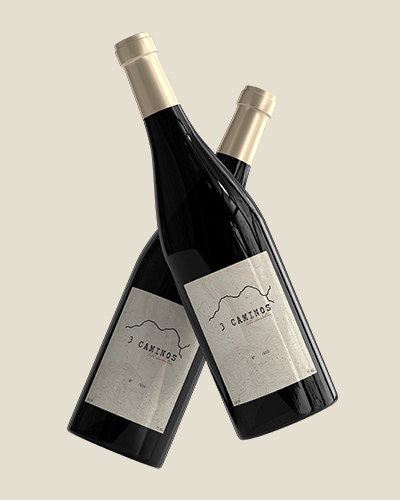 Diseño de etiqueta del vino 3 caminos