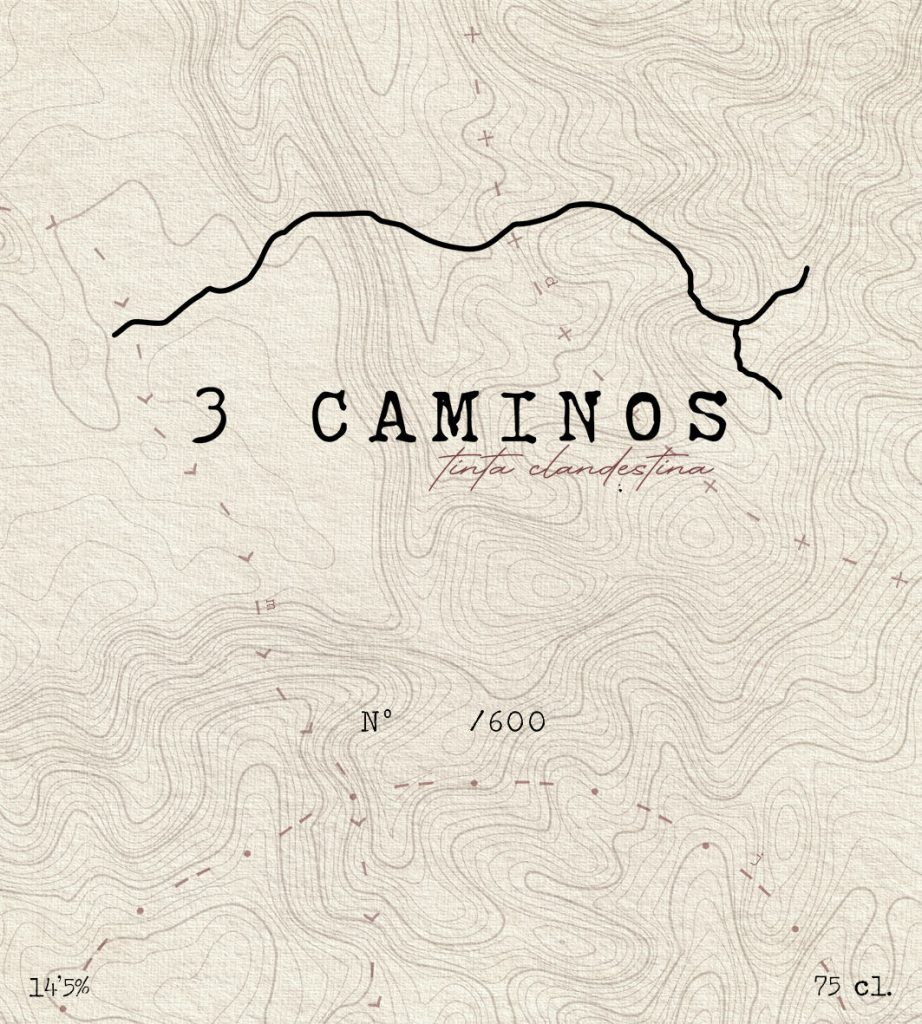 Diseño de etiqueta del vino 3 caminos